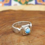 انگشتر فیروزه نیشابوری نقره مردانه دست ساز طرح رودک - Image 3