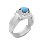 انگشتر فیروزه نیشابوری نقره مردانه دست ساز طرح روزبان