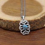 گردنبند فیروزه نیشابوری نقره زنانه طرح جواهر - Image 2