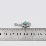 گردنبند فیروزه نیشابوری نقره زنانه طرح ماهک - Image 4