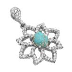 گردنبند فیروزه نیشابوری نقره زنانه طرح مارال