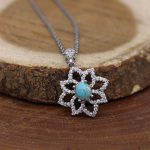 گردنبند فیروزه نیشابوری نقره زنانه طرح مارال - Image 2