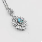 گردنبند فیروزه نیشابوری نقره زنانه طرح تهمینه - Image 3