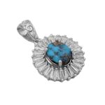 گردنبند فیروزه نیشابوری نقره زنانه طرح روزانا