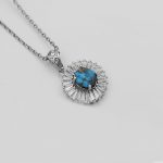گردنبند فیروزه نیشابوری نقره زنانه طرح روزانا - Image 2
