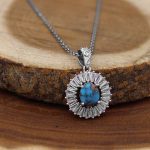 گردنبند فیروزه نیشابوری نقره زنانه طرح روزانا - Image 3