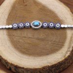 دستبند فیروزه نیشابوری نقره زنانه طرح مرجان - Image 2