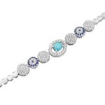 دستبند فیروزه نیشابوری نقره زنانه طرح کتایون