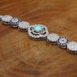 دستبند فیروزه نیشابوری نقره زنانه طرح پریدخت - Image 2