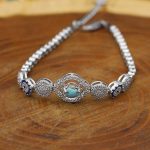 دستبند فیروزه نیشابوری نقره زنانه طرح پریدخت - Image 3