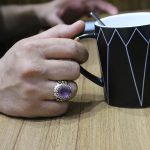 انگشتر آمیتیست نقره مردانه طرح عامر - Image 4