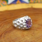 انگشتر آمیتیست نقره مردانه طرح ارسطو - Image 2