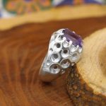 انگشتر آمیتیست نقره مردانه طرح ارسطو - Image 3