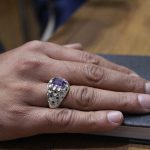 انگشتر آمیتیست نقره مردانه طرح ارسطو - Image 5