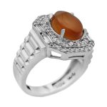 انگشتر عقیق سرخ یمنی نقره زنانه طرح محدثه