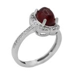 انگشتر عقیق سرخ نقره زنانه طرح ریحانه