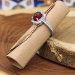 انگشتر عقیق سرخ نقره زنانه طرح ریحانه - Image 2