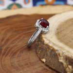 انگشتر عقیق سرخ نقره زنانه طرح ریحانه - Image 3