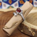 انگشتر عقیق سرخ نقره زنانه طرح نجیبه - Image 2