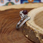 انگشتر عقیق سرخ نقره زنانه طرح نجیبه - Image 3