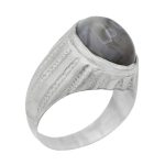 انگشتر عقیق باباقوری نقره مردانه دست ساز طرح قباد + حرز امام جواد (ع)