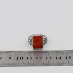 انگشتر عقیق سرخ نقره مردانه طرح شریف - Image 4