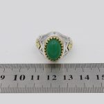 انگشتر عقیق سبز نقره مردانه طرح جمادی - Image 5