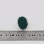 انگشتر عقیق سبز نقره مردانه طرح هوالعلی - Image 4