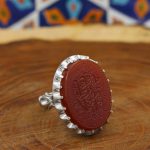 انگشتر عقیق سرخ نقره مردانه طرح یا فاطمه الزهرا (س) - Image 4