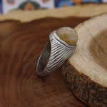 انگشتر عقیق باباقوری نقره دست ساز مردانه طرح دین ورز + حرز امام جواد (ع) - Image 4