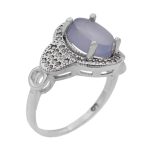 انگشتر عقیق کبود یمنی نقره زنانه طرح رائده