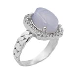 انگشتر عقیق کبود یمنی نقره زنانه طرح راشا