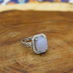 انگشتر عقیق کبود یمنی نقره زنانه طرح راشا - Image 2