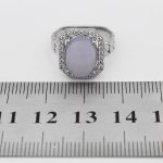 انگشتر عقیق کبود یمنی نقره زنانه طرح راشا - Image 4