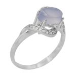 انگشتر عقیق کبود یمنی نقره زنانه طرح راغبه