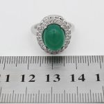 انگشتر عقیق سبز نقره زنانه طرح رکسان - Image 4