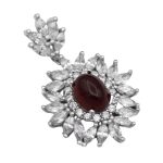 گردنبند عقیق سرخ نقره زنانه طرح رخ فروز