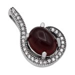 گردنبند عقیق سرخ نقره زنانه طرح رزمینا