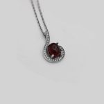 گردنبند عقیق سرخ نقره زنانه طرح رزمینا - Image 3