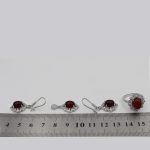 نیم ست عقیق سرخ نقره زنانه طرح رحاب - Image 3