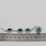 نیم ست عقیق سبز نقره زنانه طرح رخساره - Image 3