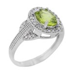 انگشتر زبرجد الماس تراش نقره زنانه طرح رودابه