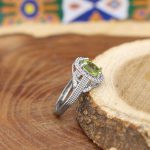 انگشتر زبرجد الماس تراش نقره زنانه طرح رودابه - Image 2