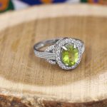 انگشتر زبرجد الماس تراش نقره زنانه طرح رودابه - Image 3