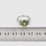 انگشتر زبرجد الماس تراش نقره زنانه طرح روشن - Image 4