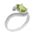 انگشتر زبرجد الماس تراش نقره زنانه طرح فریاد