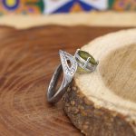 انگشتر زبرجد الماس تراش نقره زنانه طرح آرزو - Image 2