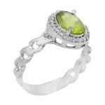 انگشتر زبرجد الماس تراش نقره زنانه طرح رویا