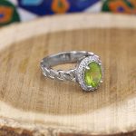 انگشتر زبرجد الماس تراش نقره زنانه طرح رویا - Image 2