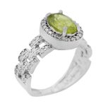 انگشتر زبرجد الماس تراش نقره زنانه طرح صورتی